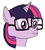 Size: 558x615 | Tagged: safe, artist:logan jones, twilight sparkle, pony, unicorn, g4, bust, female, glasses