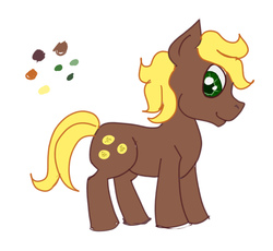 Size: 782x720 | Tagged: safe, artist:marea, oc, oc only, pony, banana, colt, food, male, simple background, solo, white background