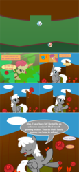 Size: 3203x6959 | Tagged: safe, artist:gm-scoots, artist:little jackie papercut, apple bloom, scootaloo, oc, oc:phantom gentle, earth pony, pegasus, pony, comic:bleeding hearts, g4, arrow, d20, dungeons and dragons, foliage, ogres and oubliettes, pen and paper rpg, rpg, scootaloo will show us games to play