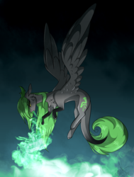 Size: 1631x2163 | Tagged: safe, artist:sweetmelon556, oc, oc only, oc:toxic demise, pegasus, pony, female, mare, smoke, solo