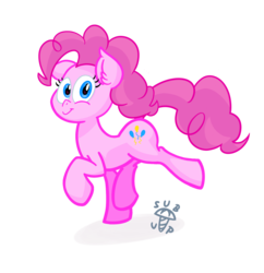 Size: 1550x1600 | Tagged: safe, artist:subscrewedup, derpibooru exclusive, pinkie pie, earth pony, pony, g4, cutie mark, female, looking at you, simple background, smiling, solo, transparent background, walking