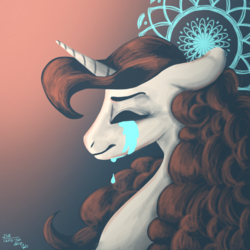 Size: 1024x1024 | Tagged: safe, artist:laps-sp, oc, oc only, pony, unicorn, bust, crying, female, mare, portrait, solo