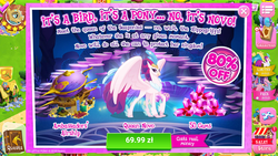 Size: 1280x720 | Tagged: safe, gameloft, queen novo, sunburst, classical hippogriff, hippogriff, g4, my little pony: the movie, advertisement, beak, coral, costs real money, crack is cheaper, crown, introduction card, jewelry, looking at you, male, ocean, peytral, regalia, sale, seaquestria, seaweed, solo, throne, throne room, underwater, water