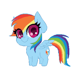 Size: 278x268 | Tagged: safe, artist:imaranx, artist:toxicpoisonpills, rainbow dash, pegasus, pony, g4, animated, chibi, cute, electric dash, female, flapping, flapping wings, gif, lightning, pegasus magic, pixel art, simple background, solo, stomping, transparent background, weather control