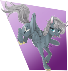 Size: 1024x1071 | Tagged: safe, artist:firimil, oc, oc only, oc:wingsong, pegasus, pony, female, folded wings, gradient background, mare, simple background, solo, transparent background, unshorn fetlocks