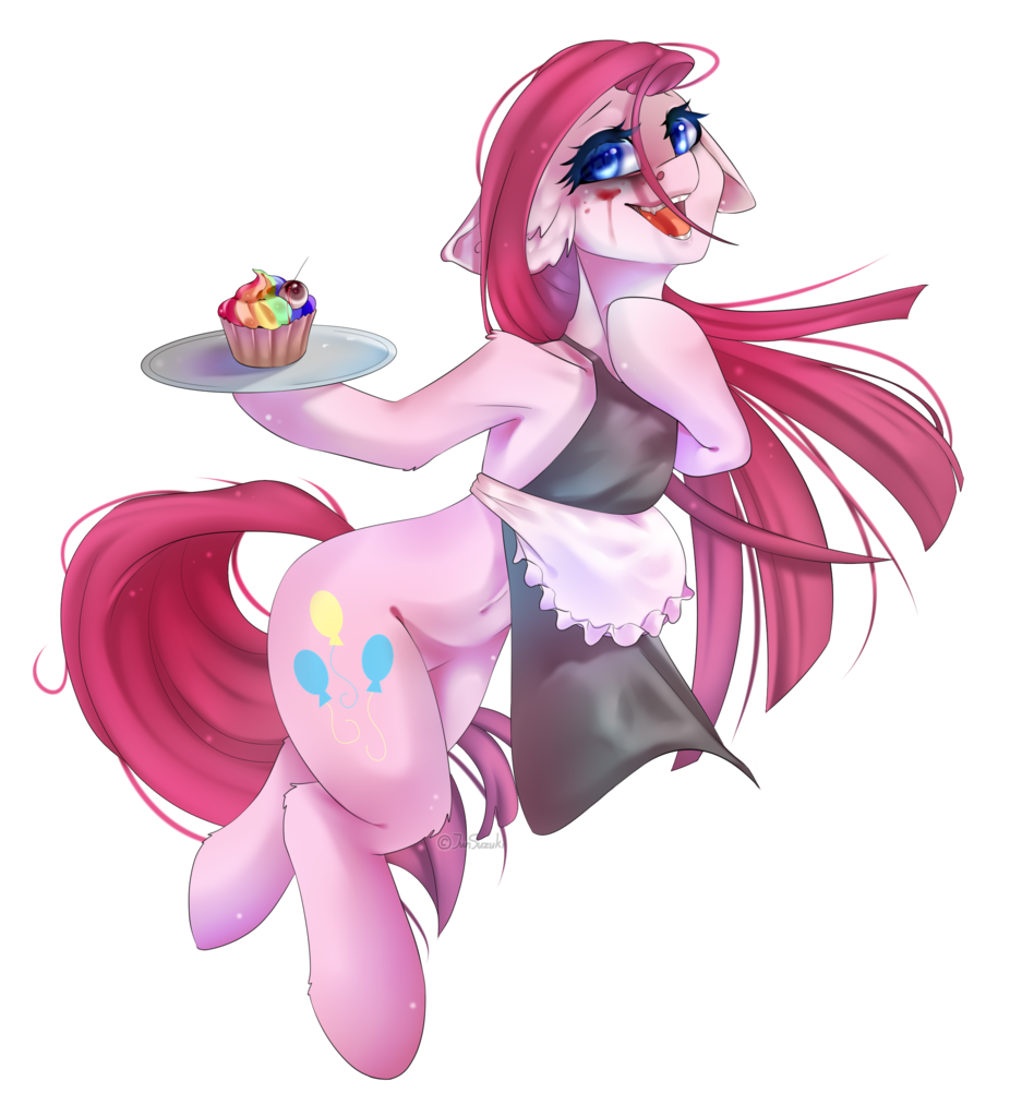 Cupcake pinkie pie. Пинки Пай капкейк пати. Пинкамина в платье горничной. Пинкамина в перчатках эро.