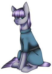 Size: 559x804 | Tagged: safe, artist:sketchykohaidraws, maud pie, earth pony, pony, g4, clothes, dress, female, looking at you, mare, simple background, sitting, solo, transparent background