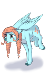 Size: 3265x4928 | Tagged: safe, artist:melodis, oc, oc only, oc:snowy dream, deer pony, original species, :p, pale belly, silly, simple background, solo, tongue out, transparent background