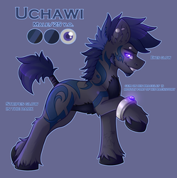 Size: 1275x1280 | Tagged: dead source, safe, artist:fkk, artist:greisen, oc, oc only, oc:uchawi, pony, adopted, collaboration, glowing, glowing eyes, male, reference sheet, solo, stallion