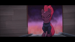 Size: 1280x720 | Tagged: safe, screencap, tempest shadow, pony, unicorn, g4, my little pony: the movie, airship, animated, broken horn, female, horn, sound, storm guard, tempest shadow's bodyguard, webm