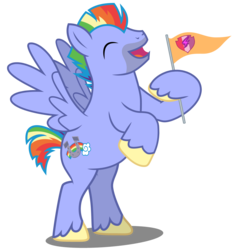 Size: 4000x4300 | Tagged: safe, artist:mundschenk85, artist:parclytaxel, bow hothoof, pegasus, pony, g4, eyes closed, flag, male, open mouth, show accurate, simple background, solo, stallion, transparent background