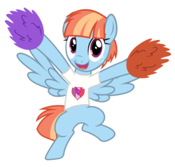 Size: 4200x4000 | Tagged: safe, artist:mundschenk85, artist:parclytaxel, windy whistles, pony, g4, cheerleader, clothes, female, mare, open mouth, shirt, show accurate, simple background, solo, transparent background, vector