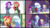 Size: 1030x581 | Tagged: safe, artist:themexicanpunisher, edit, screencap, fuchsia blush, lavender lace, starlight glimmer, sunset shimmer, trixie, equestria girls, equestria girls specials, g4, my little pony equestria girls: better together, my little pony equestria girls: forgotten friendship, my little pony equestria girls: mirror magic, my little pony equestria girls: rainbow rocks, comparison, female, geode of empathy, lesbian, reaction image, ship:shimmerglimmer, ship:suntrix, shipping