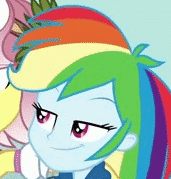 Size: 171x179 | Tagged: safe, screencap, rainbow dash, equestria girls, equestria girls specials, g4, my little pony equestria girls: better together, my little pony equestria girls: rollercoaster of friendship, animated, cropped, female, gif, offscreen character, solo focus