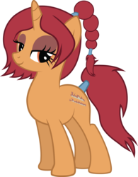 Size: 2212x2839 | Tagged: safe, artist:duskthebatpack, oc, oc only, oc:trail blaze, pony, unicorn, commission, cutie mark, female, high res, lidded eyes, mare, show accurate, simple background, solo, tail wrap, transparent background, vector