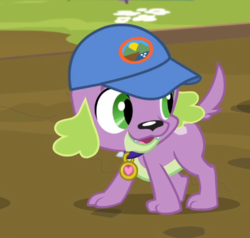 Size: 533x507 | Tagged: safe, screencap, spike, spike the regular dog, dog, equestria girls, g4, my little pony equestria girls: legend of everfree, cap, cropped, cute, hat, male, paws