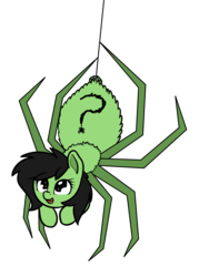 Size: 1036x1447 | Tagged: safe, artist:neuro, oc, oc only, oc:filly anon, monster pony, original species, spider, spiderpony, fangs, female, filly, simple background, solo, species swap, transparent background