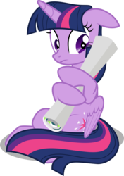 Size: 1200x1706 | Tagged: safe, artist:jp, derpibooru exclusive, twilight sparkle, alicorn, pony, g4, the washouts (episode), .svg available, awkward, cute, female, floppy ears, poster, simple background, sitting, solo, svg, transparent background, twiabetes, twilight sparkle (alicorn), vector