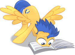Size: 1166x866 | Tagged: safe, artist:jucamovi1992, flash sentry, pegasus, pony, g4, animated, cutie mark, face down ass up, gif, male, newspaper, reading, stallion, wings