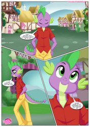Size: 1200x1697 | Tagged: safe, artist:bbmbbf, spike, anthro, comic:an apple's core is always hardcore, equestria untamed, g4, comic, older, older spike, palcomix, teenage spike, teenager