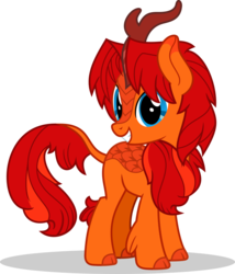 Size: 827x965 | Tagged: safe, artist:mlp-trailgrazer, oc, oc only, oc:goldenfox, kirin, g4, sounds of silence, commission, kirin-ified, male, simple background, smiling, solo, species swap, transparent background