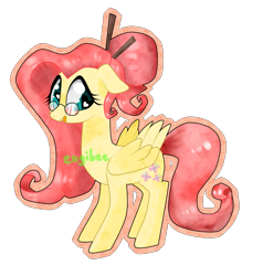 Size: 1537x1613 | Tagged: safe, artist:kaikururu, fluttershy, pegasus, pony, g4, alternate hairstyle, female, floppy ears, folded wings, glasses, hair bun, hairpin, heart eyes, looking sideways, open mouth, outline, simple background, smiling, solo, standing, transparent background, wingding eyes, wings