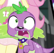 Size: 184x181 | Tagged: safe, screencap, fluttershy, spike, spike the regular dog, dog, equestria girls, equestria girls specials, g4, movie magic, cropped, male, offscreen character, panties, panty shot, shocked