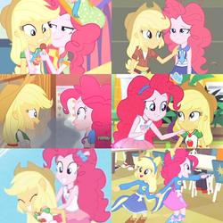 Size: 960x960 | Tagged: safe, edit, editor:lisaloudleijon, screencap, applejack, golden hazel, heath burns, pinkie pie, epic fails, equestria girls, equestria girls specials, g4, my little pony equestria girls, my little pony equestria girls: better together, my little pony equestria girls: friendship games, my little pony equestria girls: rollercoaster of friendship, my little pony equestria girls: summertime shorts, background human, boots, collage, cute, cute moments, female, fun inspector pinkie, geode of sugar bombs, geode of super strength, helping twilight win the crown, magical geodes, shipping fuel, shoes