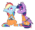 Size: 1669x1433 | Tagged: safe, artist:celiaurore, rainbow dash, twilight sparkle, alicorn, pegasus, pony, g4, angry, bound wings, chains, clothes, commission, commissioner:rainbowdash69, cuffs, duo, frustrated, grin, nervous, nervous smile, never doubt rainbowdash69's involvement, prison outfit, prisoner, prisoner rd, prisoner ts, punishment, shackles, simple background, smiling, transparent background, twilight sparkle (alicorn), twilight sparkle is not amused, unamused