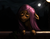 Size: 2480x1945 | Tagged: safe, artist:retsu-the-pony, fluttershy, pony, g4, balcony, cloud, eyes closed, female, fluttershy's cottage, full moon, hooves, moon, night, pink hair, smiling, solo, street lamp