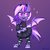 Size: 900x900 | Tagged: safe, artist:dawnfire, oc, oc only, oc:midnight mist, bat pony, pony, bat pony oc, bipedal, clothes, collar, dress, fangs, female, goth, gothic, gothic lolita, gradient background, lolita fashion, mare, shoes, socks, solo, sparkles, thigh highs, tutu