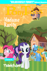 Size: 800x1200 | Tagged: artist needed, safe, edit, pinkie pie, rarity, snails, snips, trixie, twilight sparkle, series:pony tales, g4, cover art, madame rarity, veggietales, vhs, video