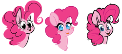 Size: 1280x571 | Tagged: safe, artist:/d/non, pinkie pie, earth pony, pony, g4, chest fluff, female, looking at you, mare, simple background, smiling, style emulation, tongue out