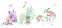 Size: 1582x718 | Tagged: safe, artist:jaysey, oc, oc only, changepony, classical unicorn, hybrid, pony, unicorn, base used, clothes, cloven hooves, crack ship offspring, curved horn, female, horn, hybrid wings, interspecies offspring, leonine tail, magical lesbian spawn, magical threesome spawn, mare, multiple parents, next generation, offspring, parent:fleur-de-lis, parent:mistmane, parent:princess celestia, parent:princess luna, parent:queen chrysalis, parent:rockhoof, parent:tempest shadow, parents:chryslestia, parents:luna-de-tempest, parents:rockmane, see-through, simple background, transparent background, unshorn fetlocks