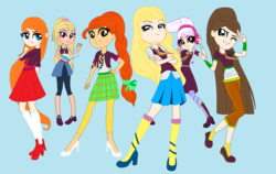 Size: 1350x852 | Tagged: safe, artist:rosesweety, equestria girls, g4, alternate mane six, base used, crystal drops, regal academy