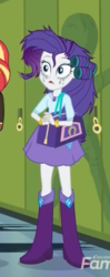 Size: 210x529 | Tagged: safe, screencap, rarity, sunset shimmer, equestria girls, g4, monday blues, my little pony equestria girls: summertime shorts, boots, clothes, cropped, female, messy hair, purse, shoes, skirt