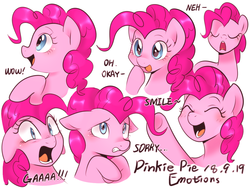 Size: 1024x768 | Tagged: safe, artist:haden-2375, pinkie pie, earth pony, pony, g4, cute, diapinkes, emotions, expressions, female, floppy ears, mare, simple background, white background