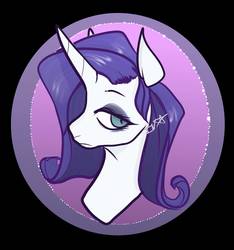Size: 1515x1616 | Tagged: safe, artist:incapacitatedvixen, rarity, pony, unicorn, g4, bust, female, looking at you, mare, portrait, solo