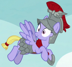 Size: 580x540 | Tagged: safe, screencap, iron eagle, pegasus, pony, campfire tales, g4, armor, background pony, cropped, female, flying, guardsmare, helmet, mare, royal guard, royal legion, solo