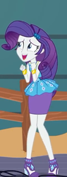 Size: 241x634 | Tagged: safe, screencap, rarity, equestria girls, equestria girls specials, g4, my little pony equestria girls: better together, my little pony equestria girls: rollercoaster of friendship, clothes, cropped, female, geode of shielding, high heels, rarity peplum dress, shoes, skirt, smiling