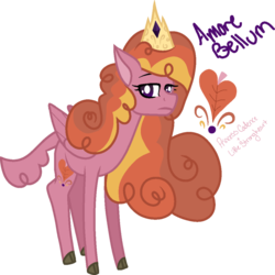 Size: 1024x1026 | Tagged: safe, artist:leaf-in-thewind, oc, oc only, oc:amore bellum, hybrid, yakony, base used, crown, female, interspecies offspring, jewelry, magical lesbian spawn, offspring, parent:little strongheart, parent:princess cadance, regalia, simple background, solo, transparent background