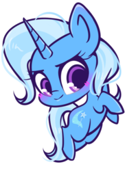 Size: 400x541 | Tagged: safe, artist:riouku, trixie, pony, unicorn, g4, chibi, cute, diatrixes, female, mare, simple background, smiling, solo, transparent background