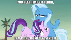 Size: 888x499 | Tagged: safe, edit, edited screencap, screencap, starlight glimmer, trixie, pony, unicorn, g4, road to friendship, dialogue, duo, duo female, female, image macro, mare, meme, messy mane