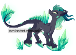 Size: 3000x2167 | Tagged: safe, artist:kaiilu, oc, oc only, hybrid, original species, pony, adoptable, advertisement, auction, closed species, crystal, digital art, high res, horn, male, obtrusive watermark, simple background, stallion, transparent background, watermark, yuhidae pony