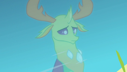 Size: 1280x720 | Tagged: safe, screencap, thorax, changedling, changeling, g4, triple threat, king thorax, pond, reflection