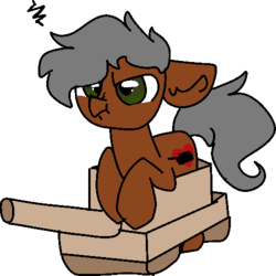 Size: 500x499 | Tagged: safe, artist:nootaz, oc, oc only, pony, cardboard box, commission, simple background, solo, tank (vehicle), transparent background