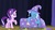 Size: 1920x1080 | Tagged: safe, screencap, starlight glimmer, trixie, pony, unicorn, g4, road to friendship, bipedal, cape, chains, chest, clothes, female, hat, mare, stage, trixie's cape, trixie's hat