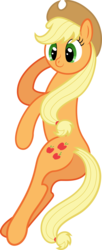 Size: 1997x4880 | Tagged: safe, artist:mfg637, applejack, earth pony, pony, g4, .svg available, female, lying, simple background, solo, transparent background, vector