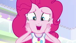 Size: 1920x1080 | Tagged: safe, screencap, pinkie pie, equestria girls, equestria girls specials, g4, my little pony equestria girls: better together, my little pony equestria girls: rollercoaster of friendship, cute, diapinkes, female, geode of sugar bombs, magical geodes, solo