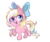 Size: 1024x855 | Tagged: safe, artist:ellaellylove, oc, oc only, oc:bay breeze, pegasus, pony, bow, chibi, cute, female, hair bow, heart eyes, mare, open mouth, simple background, tail bow, transparent background, wingding eyes